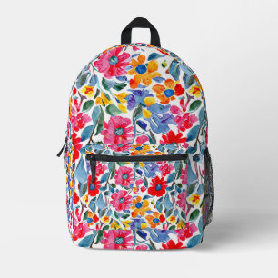 Aquarel Bloemen Patroon achtergrond Bedrukte Rugzak