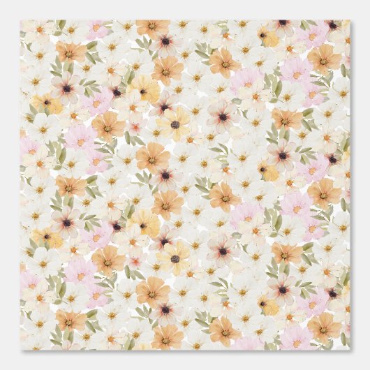 Aquarel Bloemen Print Getextureerd behang (Voorkant)