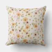 Aquarel Bloemen Print Gooi Kussen (Voorkant)