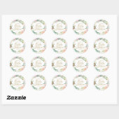 Aquarel Bloemen Roos Goud Script Baby shower Ronde Sticker (Vel)