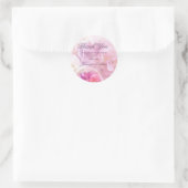 Aquarel Bloemen Rozen Handgeschreven Dank Je Ronde Sticker (Tas)