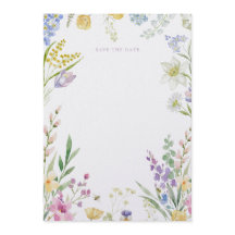 Aquarel Bloemen save the date
