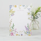 Aquarel Bloemen save the date Kaart (Staand voorkant)