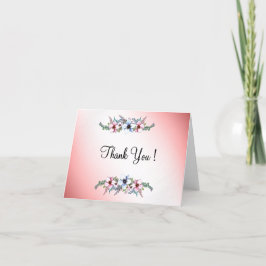 Aquarel Bloemen Schitteren Dank Je Wel Blanco Binn Bedankkaart