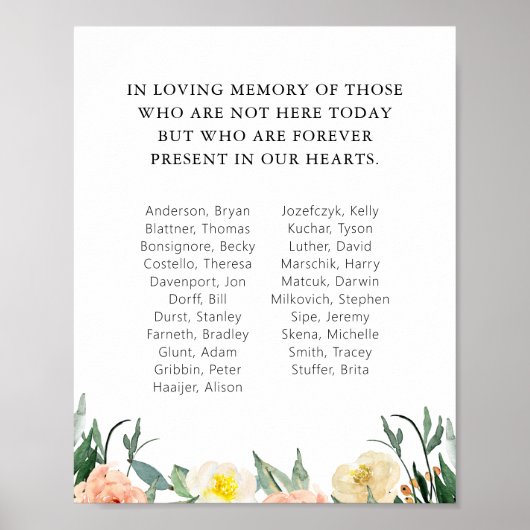 Aquarel Bloemen School Reünie Herdenking Poster (Voorkant)