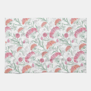 Aquarel, bloemen theedoek