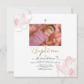 Aquarel Bloemen Uitnodiging Doopfeest (Achterkant)