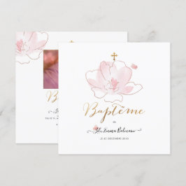 Aquarel Bloemen Uitnodiging Doopfeest