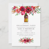 Aquarel bloemen verlovingsfeest uitnodiging (Voorkant)