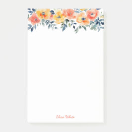 Aquarel Bloemen Winkel Boodschappenlijst Aangepast Post-it® Notes