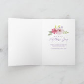 Aquarel Bloemen Zalig Moederdag Foto Kaart (Binnen)