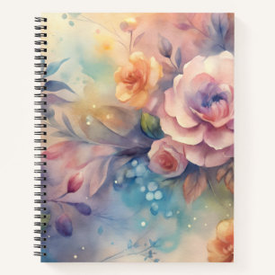 Aquarel bloemendesign  notitieboek