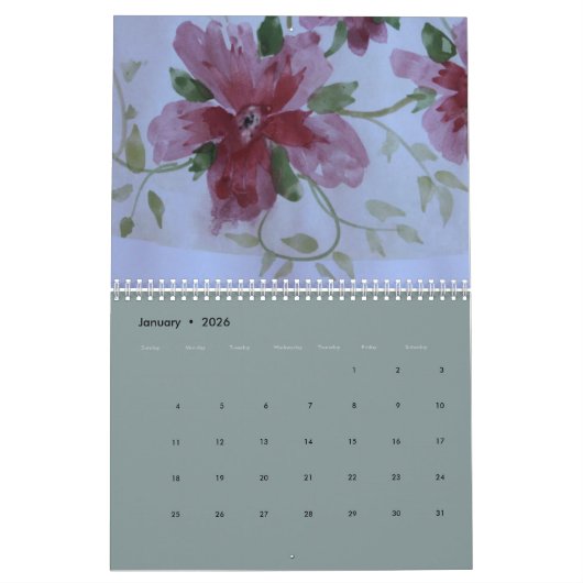 Aquarel Bloemendesigner met Artistieke Touch Kalender (Jan 2026)