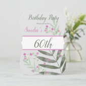 Aquarel bloemenfeest 60e verjaardag kaart (Staand voorkant)