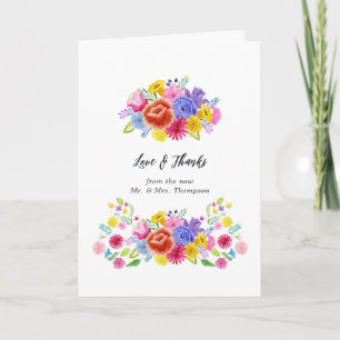 Aquarel Bloemenfeest Foto Dankkaart Bedankkaart