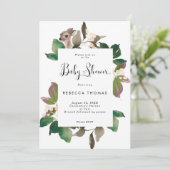 aquarel bloemenhert baby shower kaart (Staand voorkant)