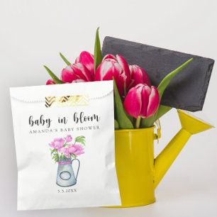 Aquarel bloemenkan - baby in bloei bedankzakje