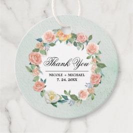 Aquarel Bloemenkrans Trouw Dank Je Wel Custom Bedankjes Labels