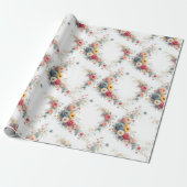 Aquarel Bloemenschildering Elegant Geschenk Waterv Cadeaupapier (Uitgerold)