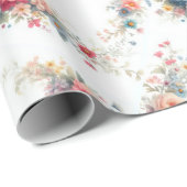 Aquarel Bloemenschildering Elegant Geschenk Waterv Cadeaupapier (Rol Hoek)