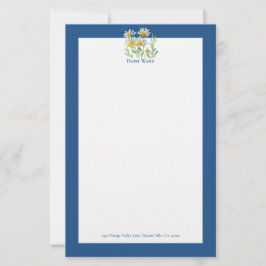 Aquarel Bloemenschildering Handgeschilderd Briefpa