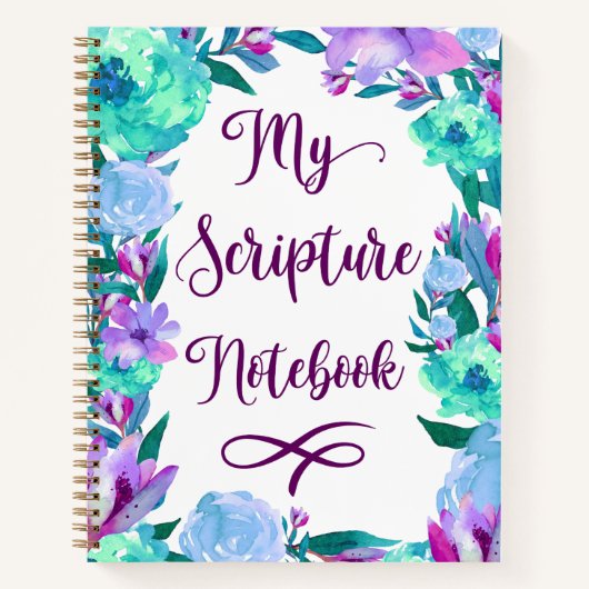Aquarel Bloemenschrift Notitieboek (Voorkant)