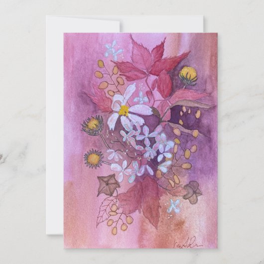 aquarel bloemenuitnodiging kaart (Voorkant)