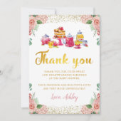 Aquarel Bloemetuin Theetuin Bedankkaart Kaart (Voorkant)