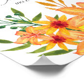 Aquarel bloemig Uw receptkaart hier Poster (Hoek)