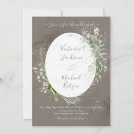 Aquarel Bloemige Lichte & Luchtige Trouw Uitnodigi Kaart