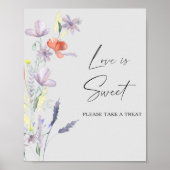 Aquarel bloemige liefde is zoete traktatie poster (Voorkant)