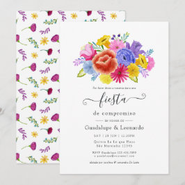 Aquarel Bloemige Spaanse Feest Verlovingsfeest Kaart