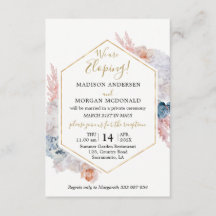 Aquarel bloemige trouwreceptie uitnodiging