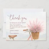 Aquarel Bloemige Vintage Fiets Verlovingsfeestje Bedankkaart (Voorkant)