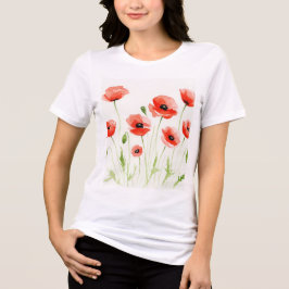 Aquarel bloemillustratie Tri-Blend shirt