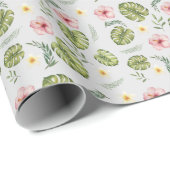 Aquarel bloemmotief lichtgrijs elegant cadeaupapier (Rol Hoek)