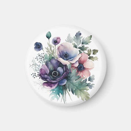 Aquarel bloemmotief  magneet (Voorkant)