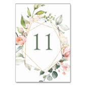 Aquarel bloemmotief, tafelnummer (Achterkant)