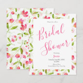 Aquarel Bloemmotief Uitnodiging (Voorkant / Achterkant)