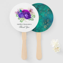 Aquarel Bloemrijke Mardi Gras Quinceañera Handwaaier