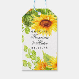 Aquarel Bloemrijke Spaanse Fiesta Bruiloft Bedankt Cadeaulabel