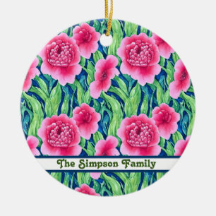 Aquarel Bloemstuk Op maat gemaakte versiering Keramisch Ornament