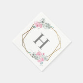 "Aquarel Bloesem" Persoonlijk Monogram Trouwen Servet (Hoek)