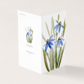 Aquarel Blue Daisies Wenskaart Kaart (Buitenkant)