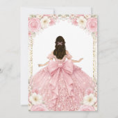 Aquarel Blush Roze Gouden Tiara Uitnodiging (Achterkant)