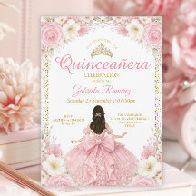 Aquarel Blush Roze Gouden Tiara Uitnodiging