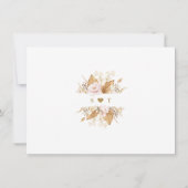 Aquarel Blush Rozen Pampas Grass Gold Bruiloft Save The Date (Achterkant)