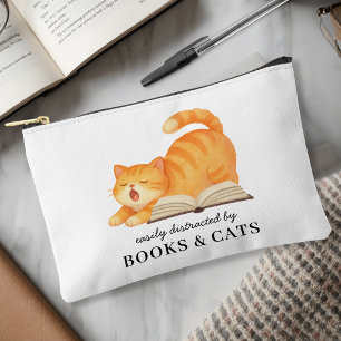 Aquarel Boekenkat Grappige Boekliefhebber Uitspraa Etui