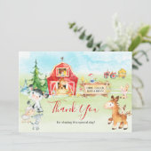 Aquarel Boerderij en Boerderijdieren Bedankt (Staand voorkant)