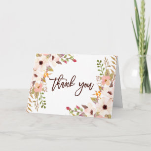 Aquarel Boheemse Bloemen Bedankkaart
